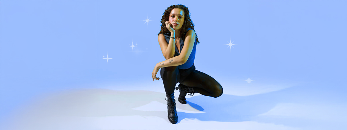 15% off Steps on Broadway Gift Cards - text over crouching dancer