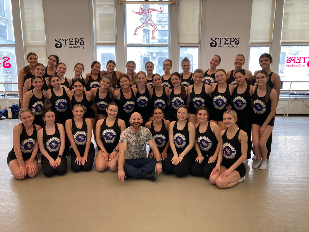 Group dance class visit from Bob Rogers Travel-Rolling Meadows High School with Chip Abbott 4/3/26