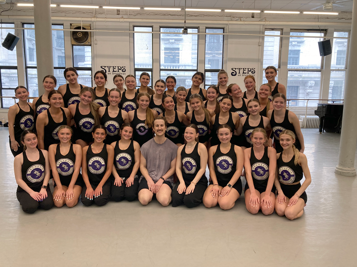Group dance class visit from Bob Rogers Travel-Rolling Meadows High School with Clinton Edward 4/3/26