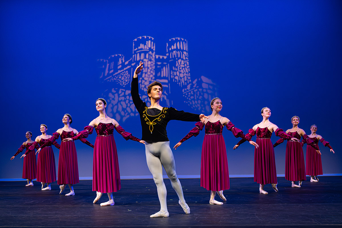 Radford university dance students performing a ballet