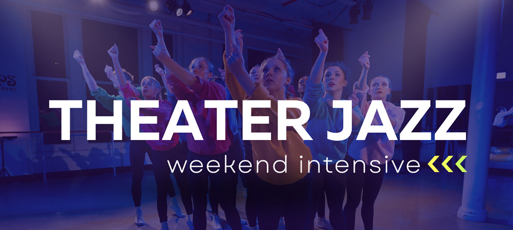 photo of theater jazz class with text: Theater Jazz weekend intensive